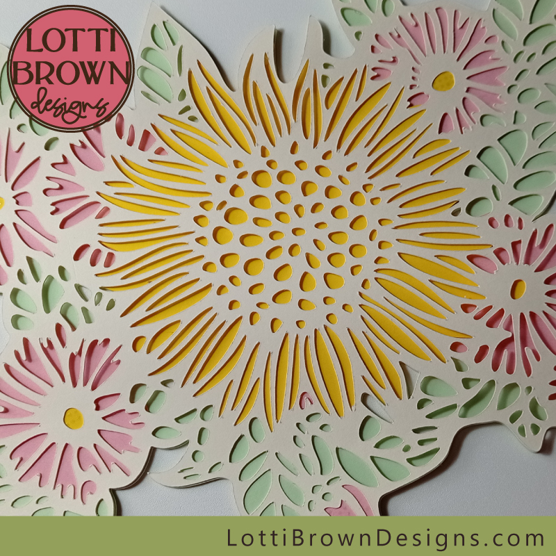 sunflower floral papercut large 15