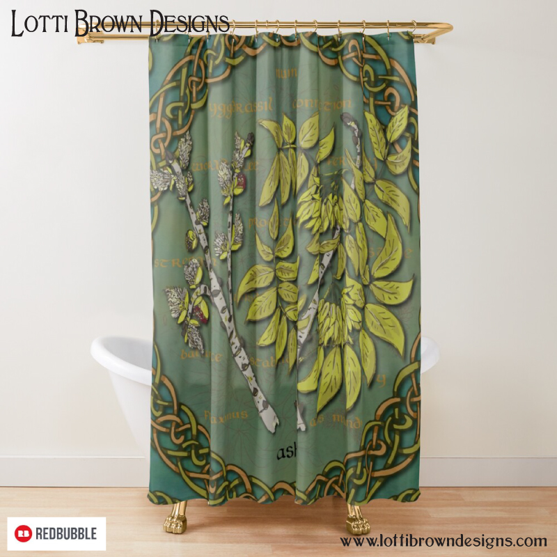 Celtic Ash Tree shower curtain