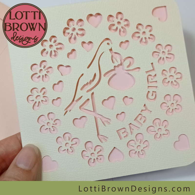 Personalized Baby Girl Cricut Card 