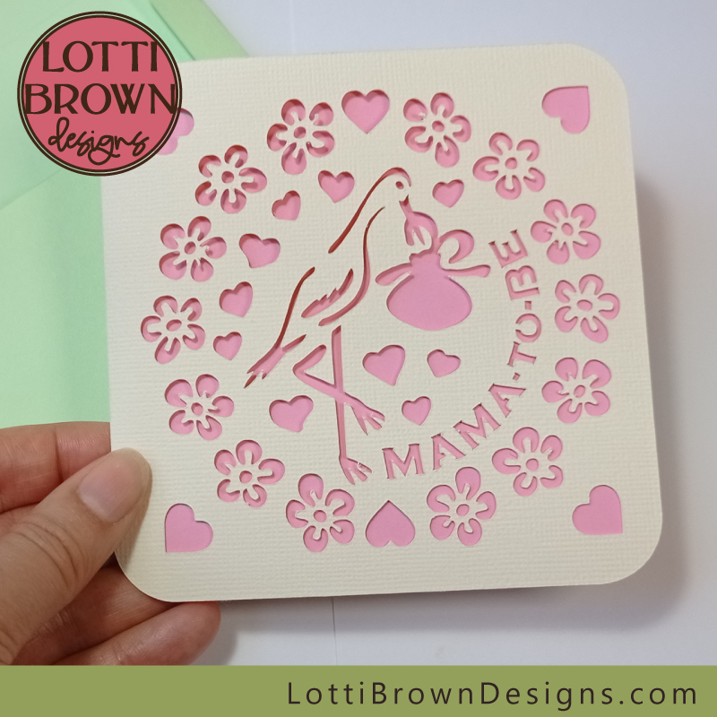 Personalized Baby Girl Cricut Card 