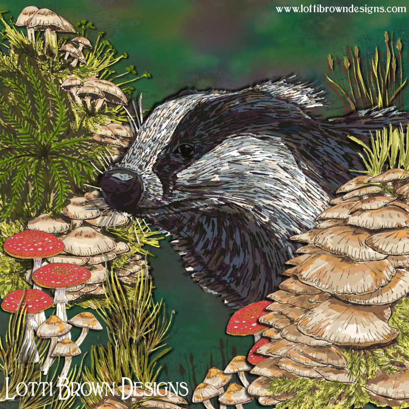 Badger art by Lotti Brown