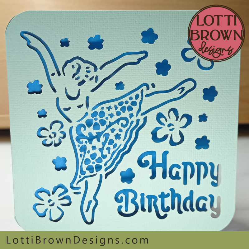Beautiful ballerina card template 'Happy Birthday'