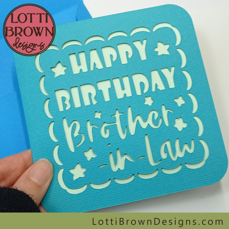 Brother-in-law birthday card for Cricut - teal and pale green