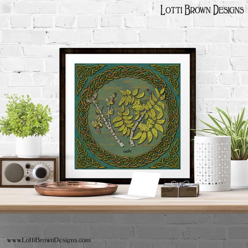 Celtic ash tree framed art print