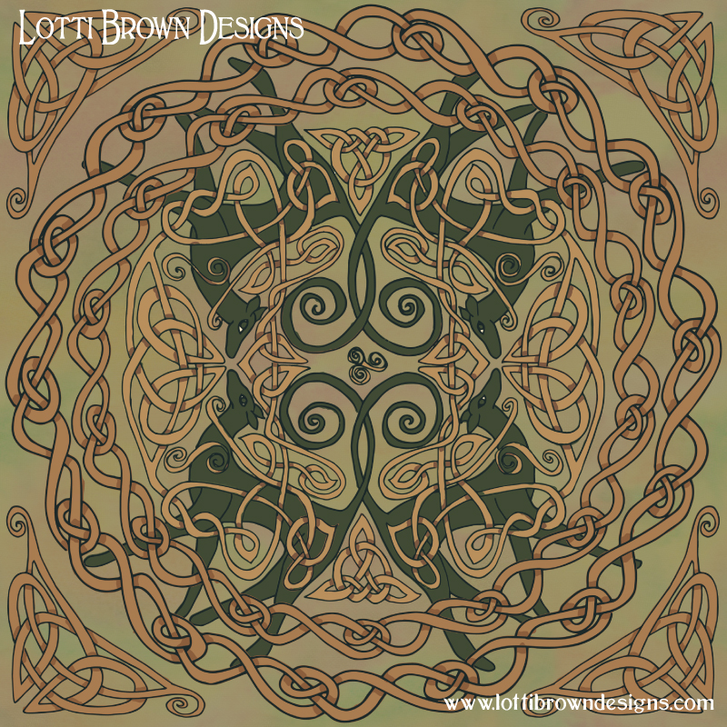 Celtic Greyhounds art (natural) by Lotti Brown