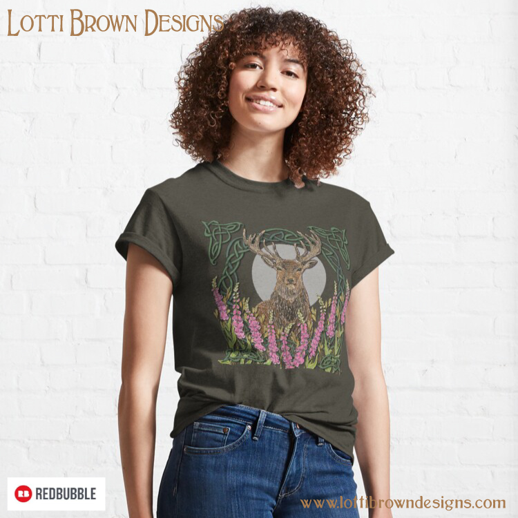 celtic stag womens tshirt redbubble