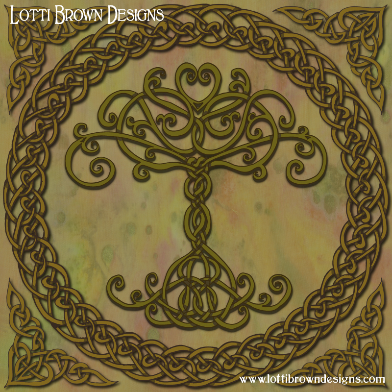 Celtic tree of life art (green)