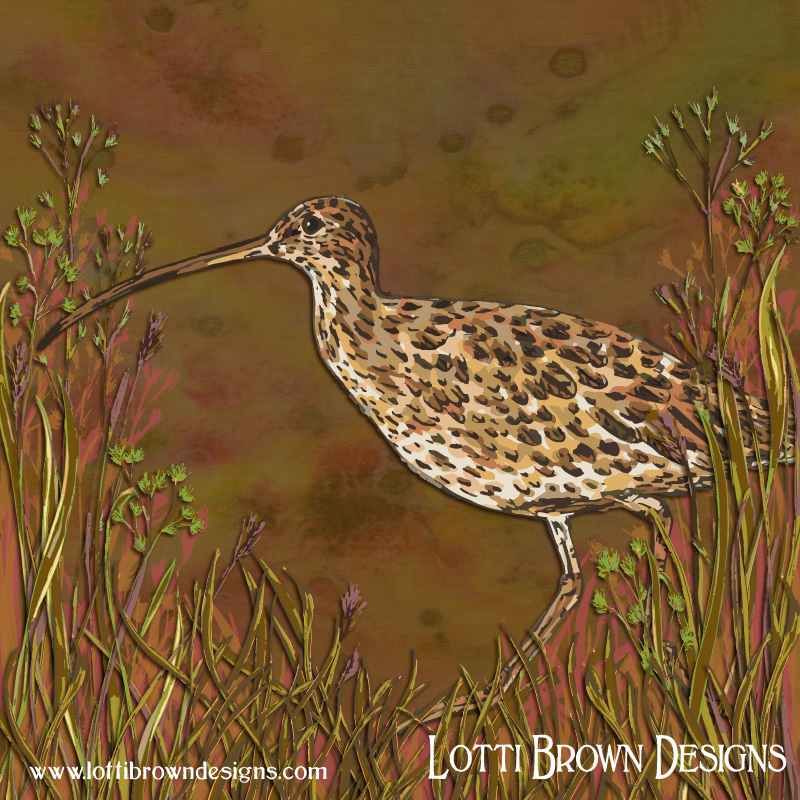 Curlew art print by Lotti Brown