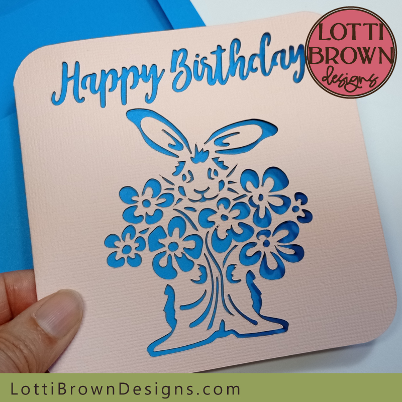 cute bunny birthday card template