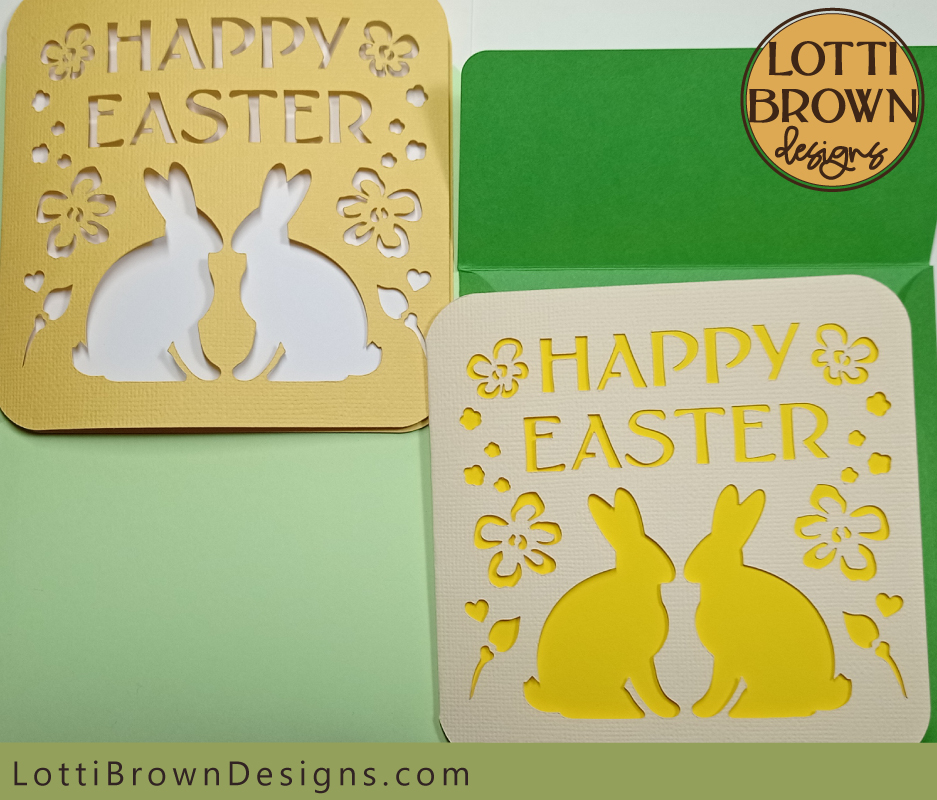 Easter bunnies card template