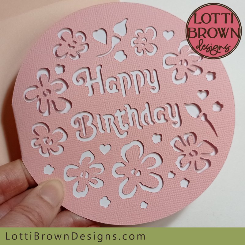 Circle floral birthday card template