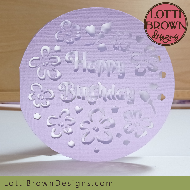 Lilac floral card template circular shape