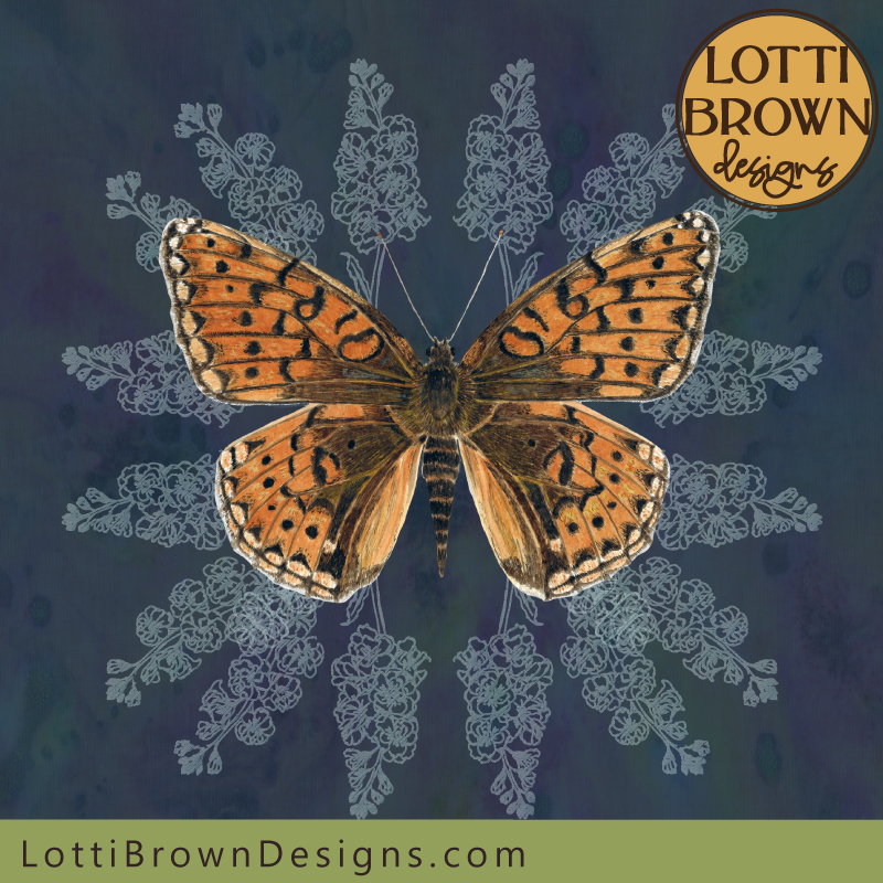 Dark green fritillary butterfly art print