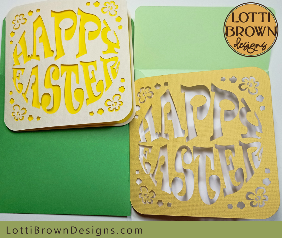 Happy Easter card SVG template for Cricut and other cutting machines