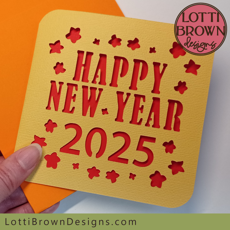 Happy New Year card template 2025