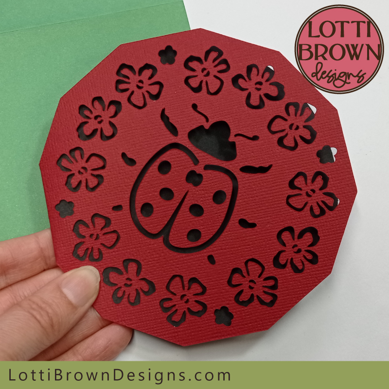 Ladybug greeting card template