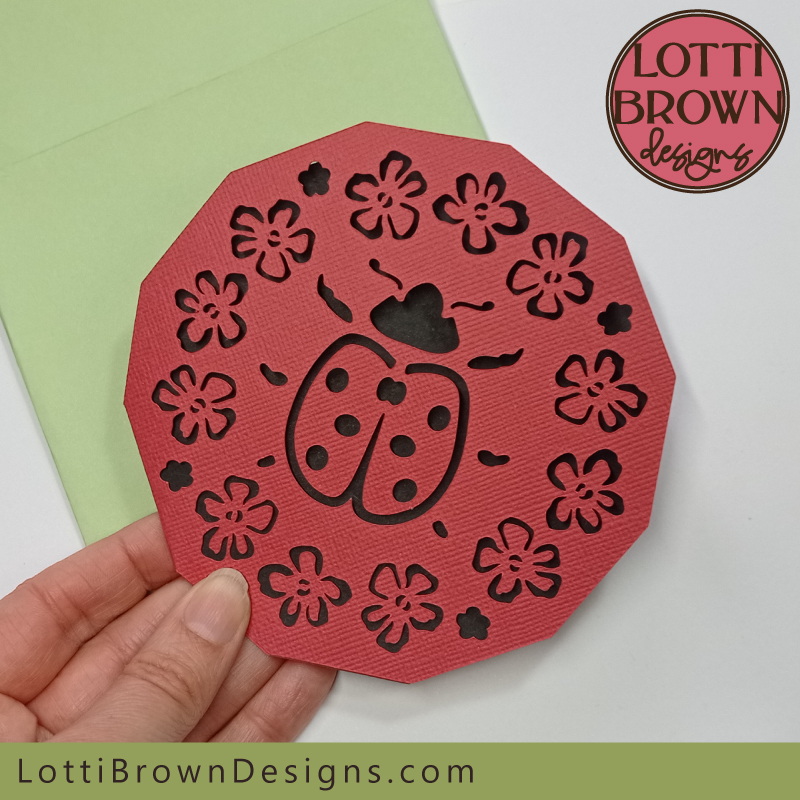 Ladybug card SVG template