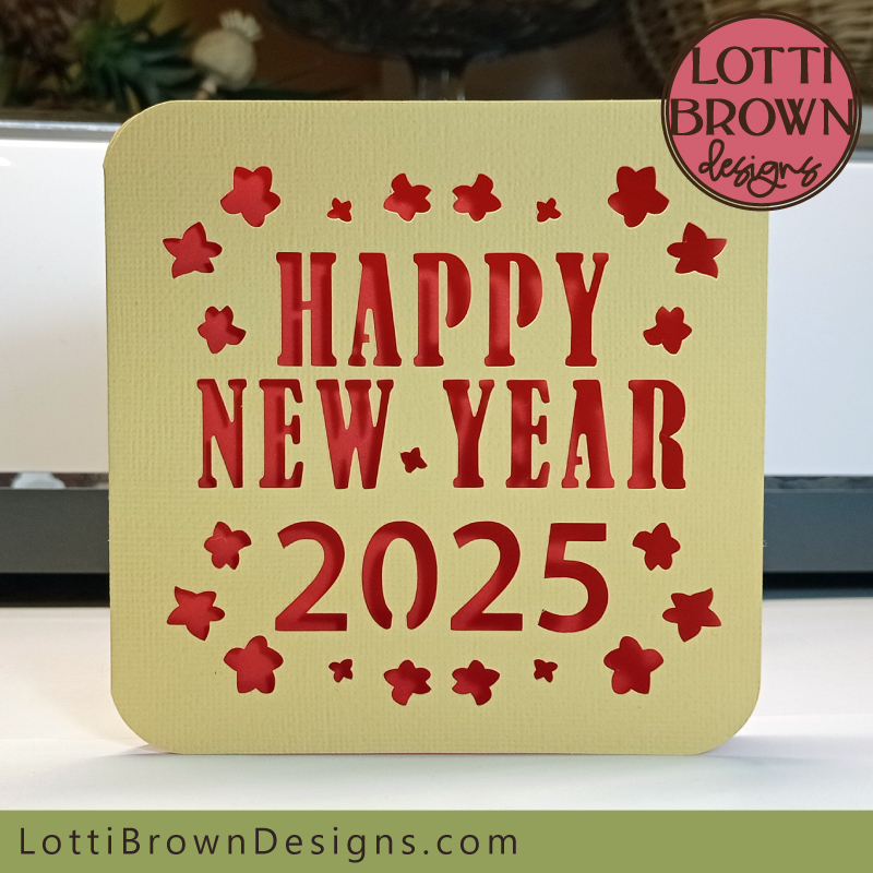 Happy New Year SVG card template