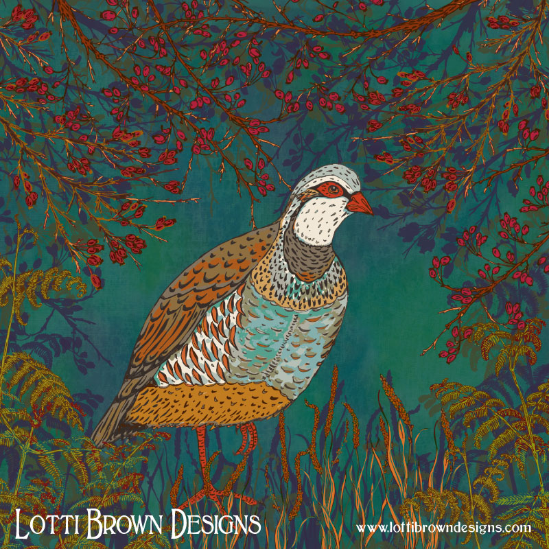 Partridge Art by Lotti Brown