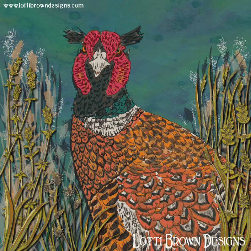 Pheasant art by Lotti Brown