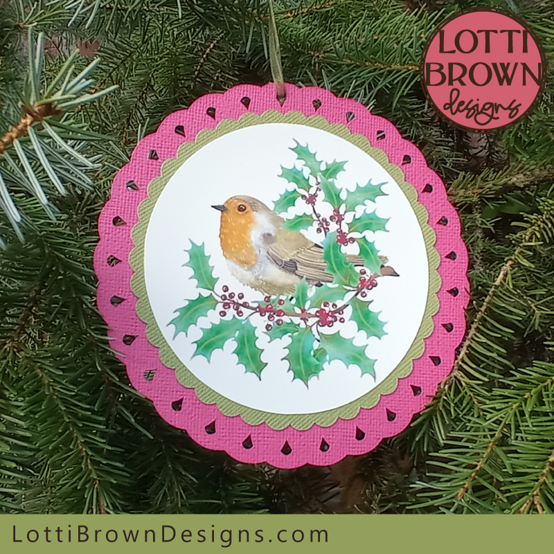 Robin Christmas tree decoration to make with Cricut