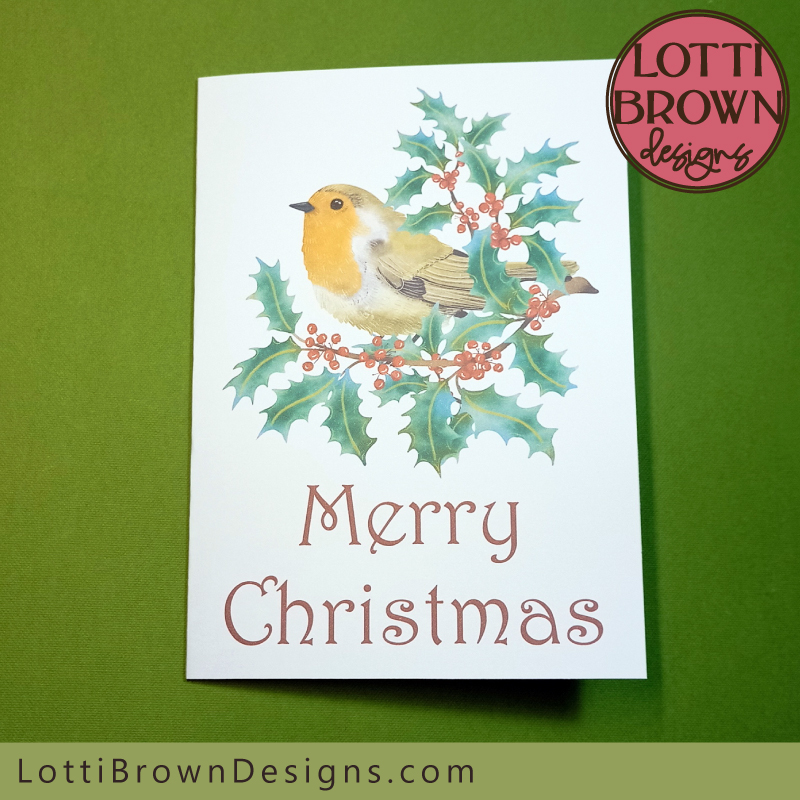 Robin printable Xmas card PDF