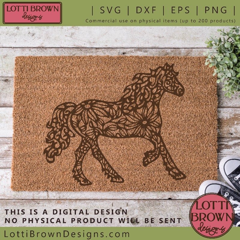 Running horse SVG doormat craft idea