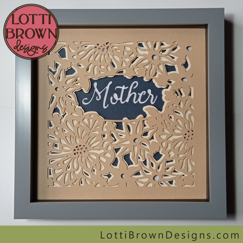 Layered Mum Shadow Box Svg  3D Mother's Day Light Box Template