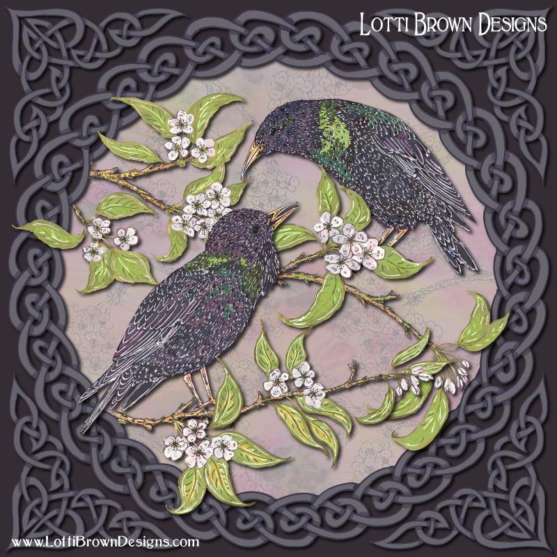 Celtic Starlings art by Lotti Brown