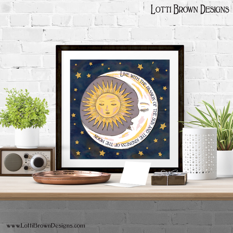 Sun and moon art print