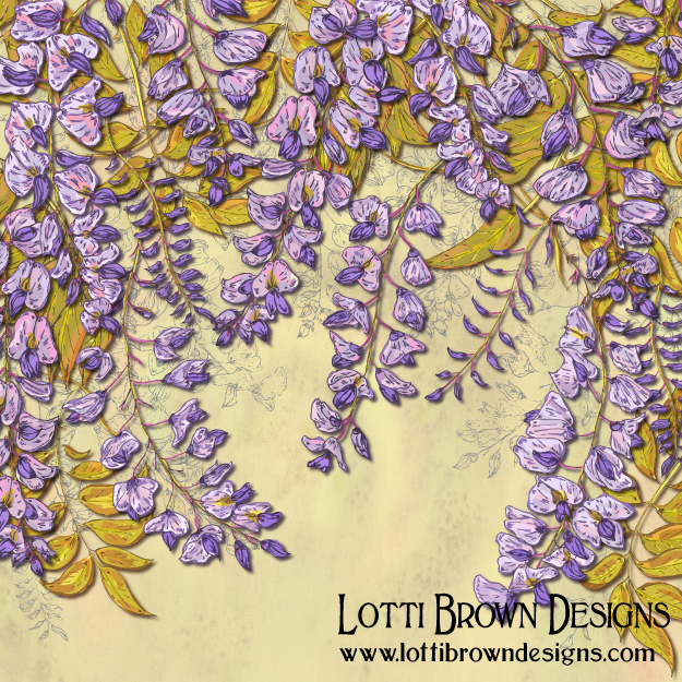 Wisteria art by Lotti Brown