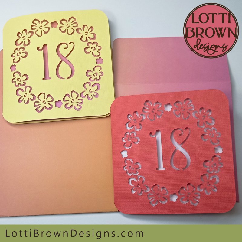 Gorgeous 18th birthday card template for Cricut