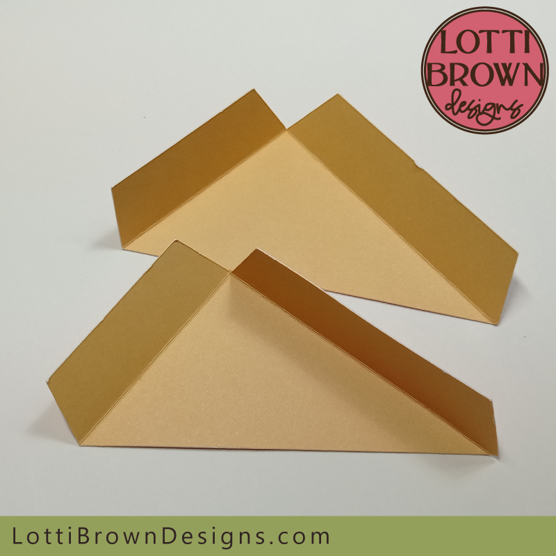 Folded triangular pieces