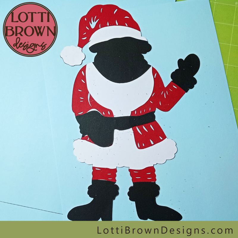 Adding Santa's boots, belt, gloves and eyes