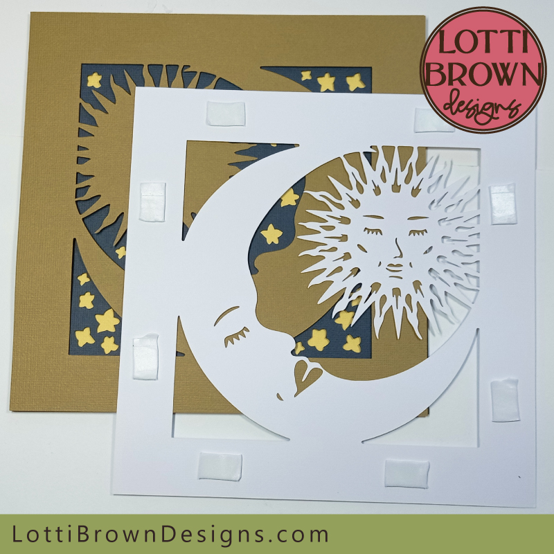 Celestial shadow box final layer - add double-sided sticky tabs to the back