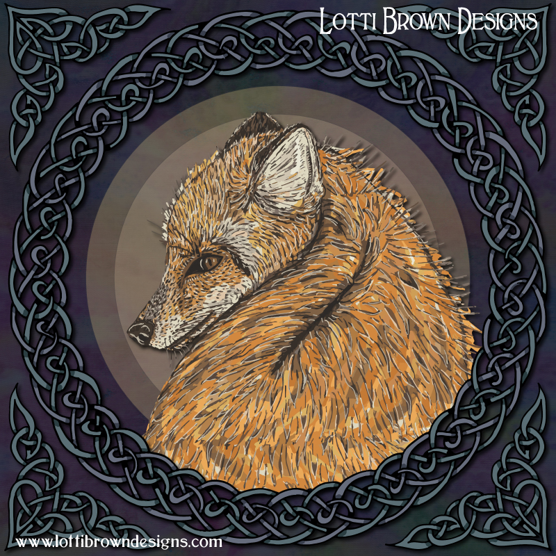 Celtic Fox art by Lotti Brown