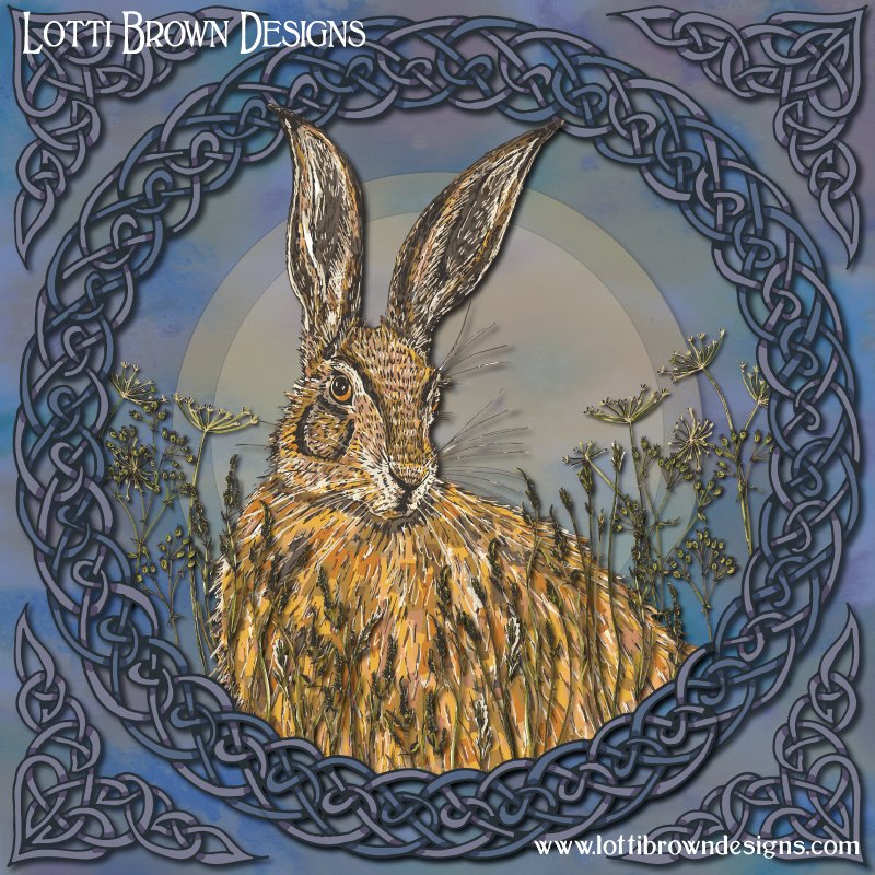 Celtic hare art by Lotti Brown