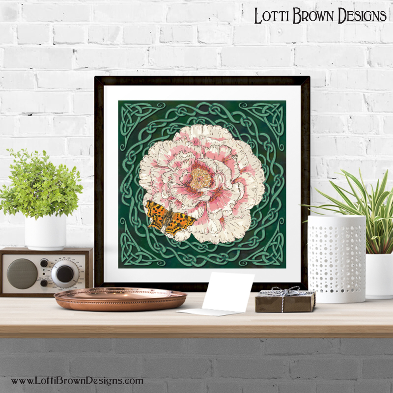 Celtic peony art print