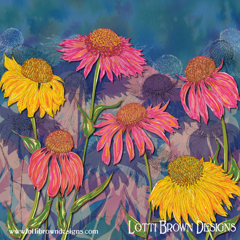 coneflower art lotti brown