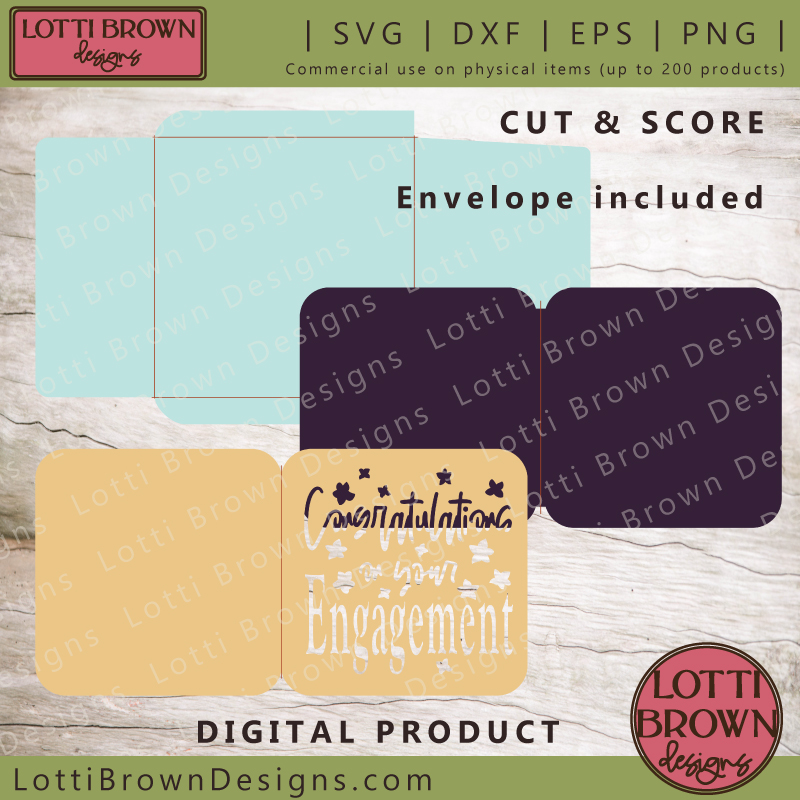 Congratulations engagement card making idea - SVG, DXF, EPS, PNG template