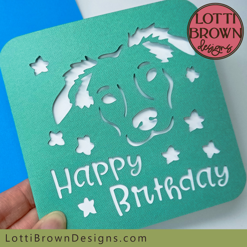 Beautiful dog-lover birthday card template