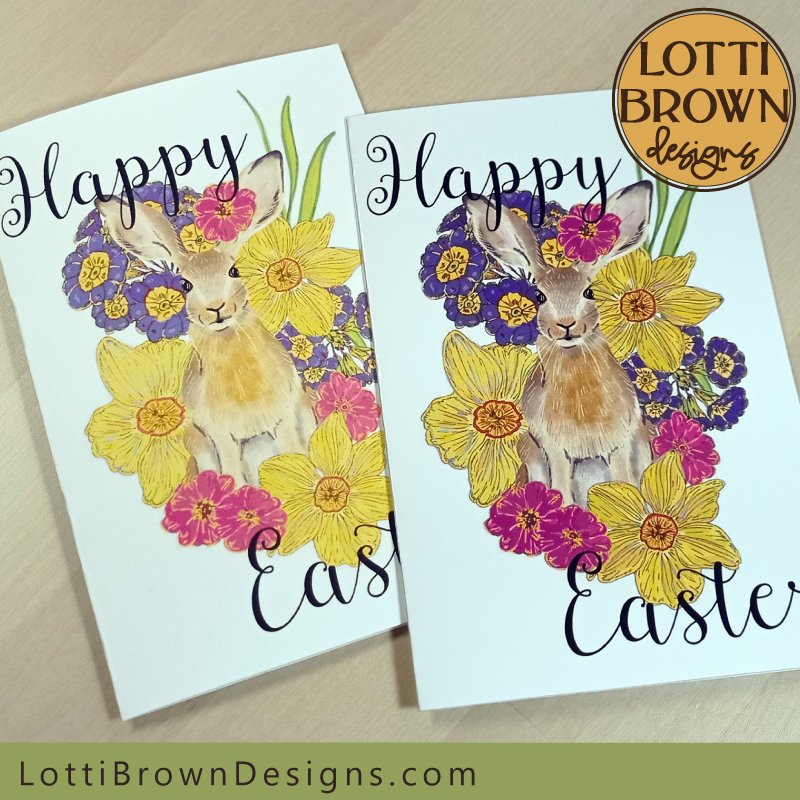 Easter card print comparison