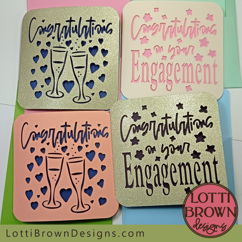 Engagement congratulations card SVG templates