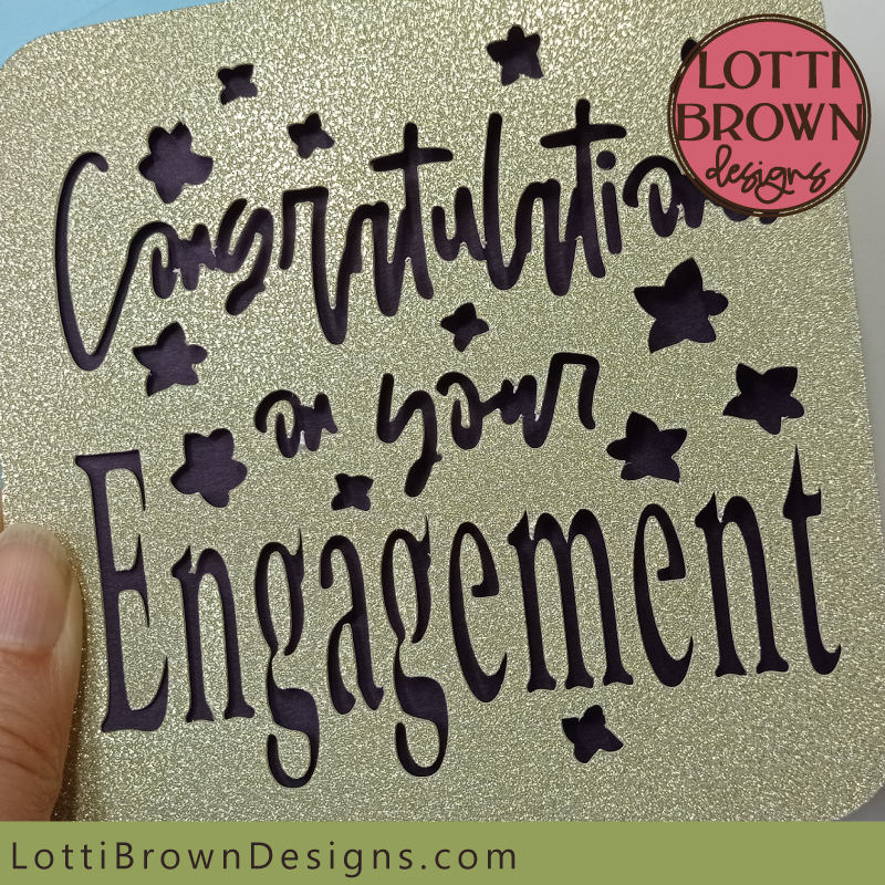 'Congratulations on your engagement' card SVG template