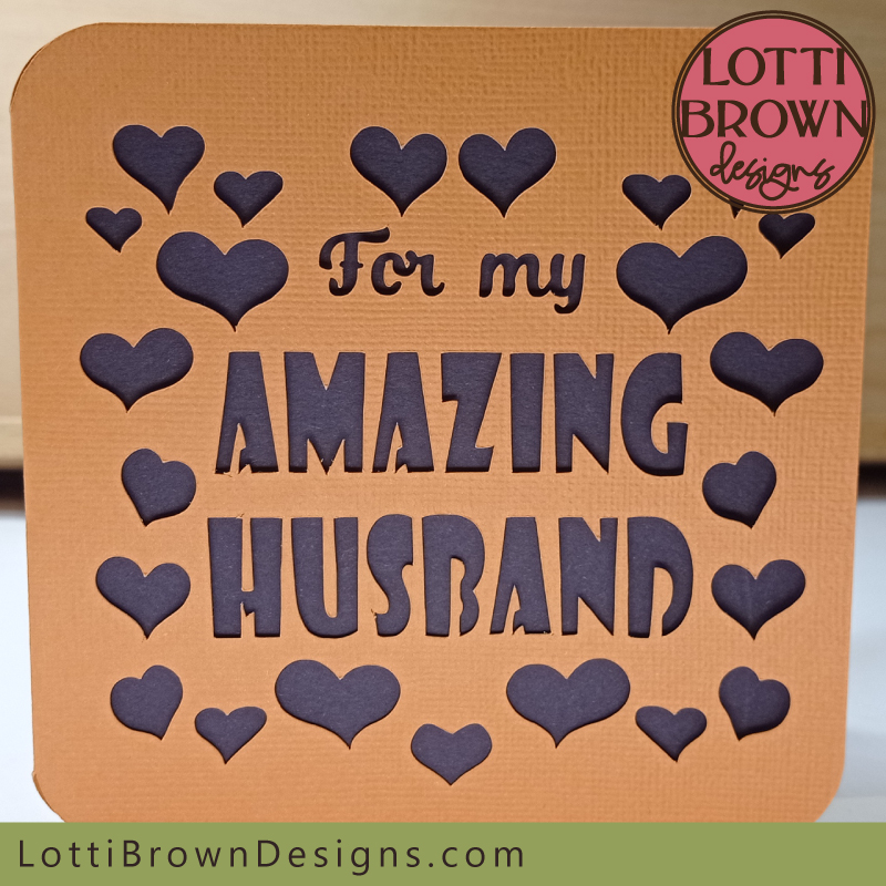 Amazing Husband card template for Cricut