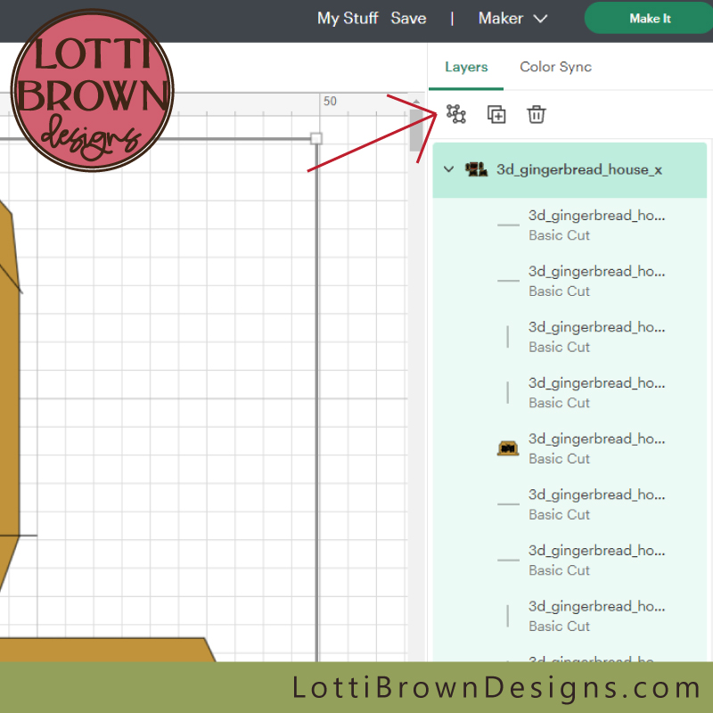 Ungroup the template using the 'Group/Ungroup' button