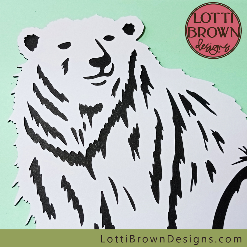 Papercut polar bear SVG file