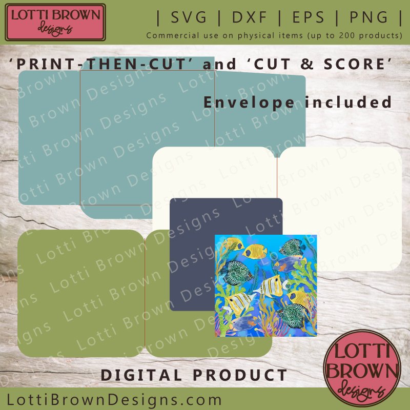 Print then cut and cut and score card template