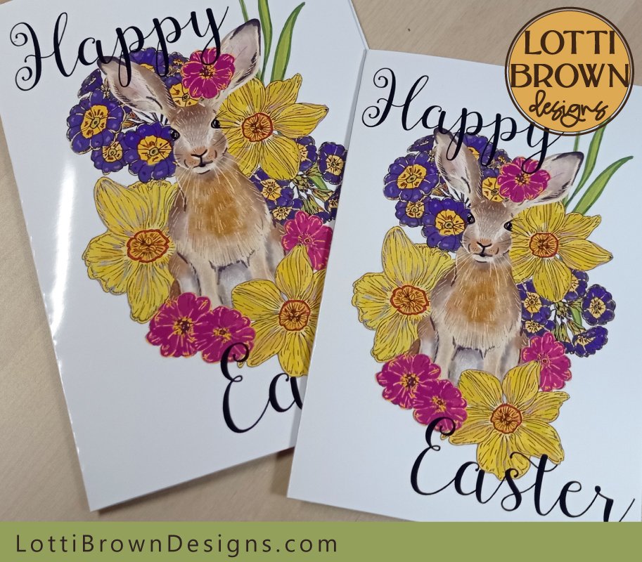 Printable Easter cards in 2 different sizes