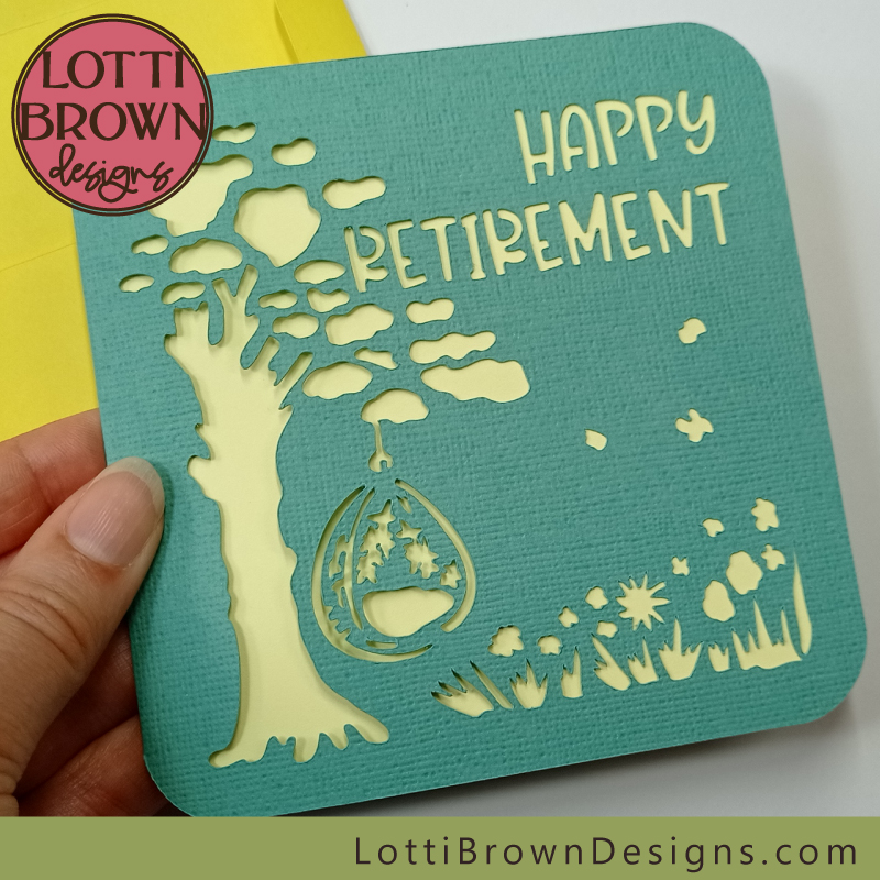 Retirement card idea for Cricut - alternate colour